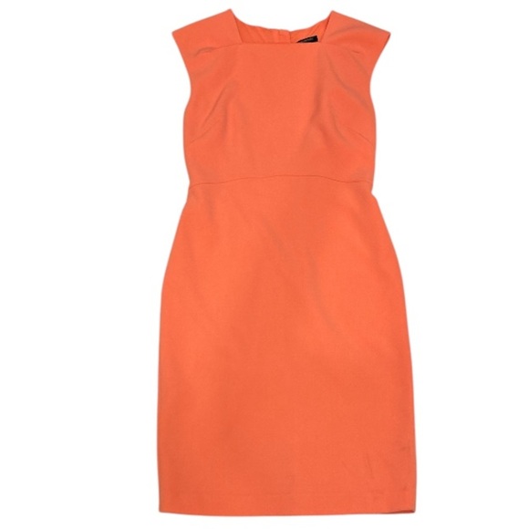 Banana Republic EUC Peach/Orange sleeveless sheath knee length dress, size 10. - Picture 1 of 6
